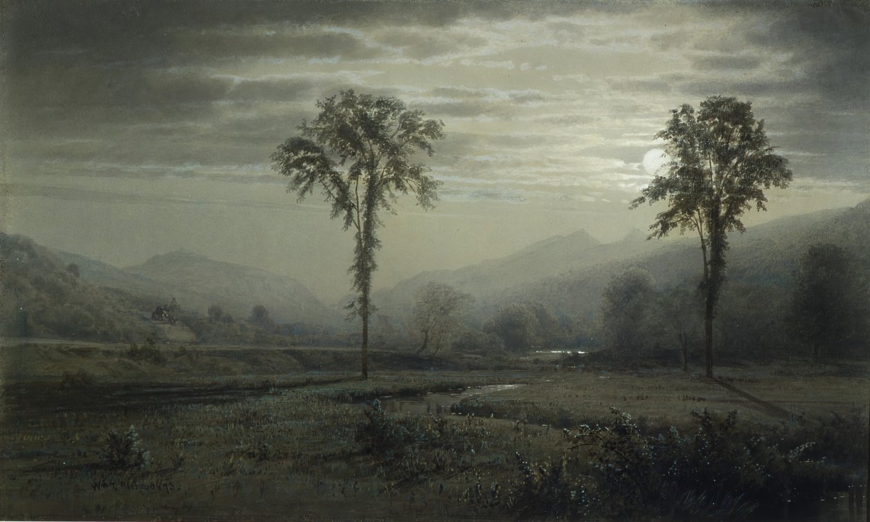 Moonlight Mount Lafayettella, New Hampshire, 1873. tekijältä William Trost Richards