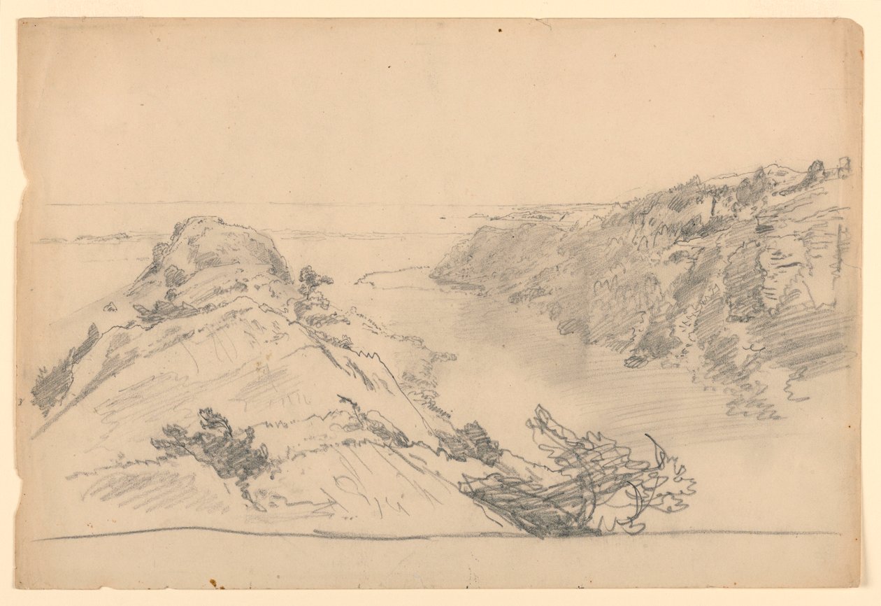 Tutkimus "From Paradise to Purgaatory, Newport" tekijältä William Trost Richards