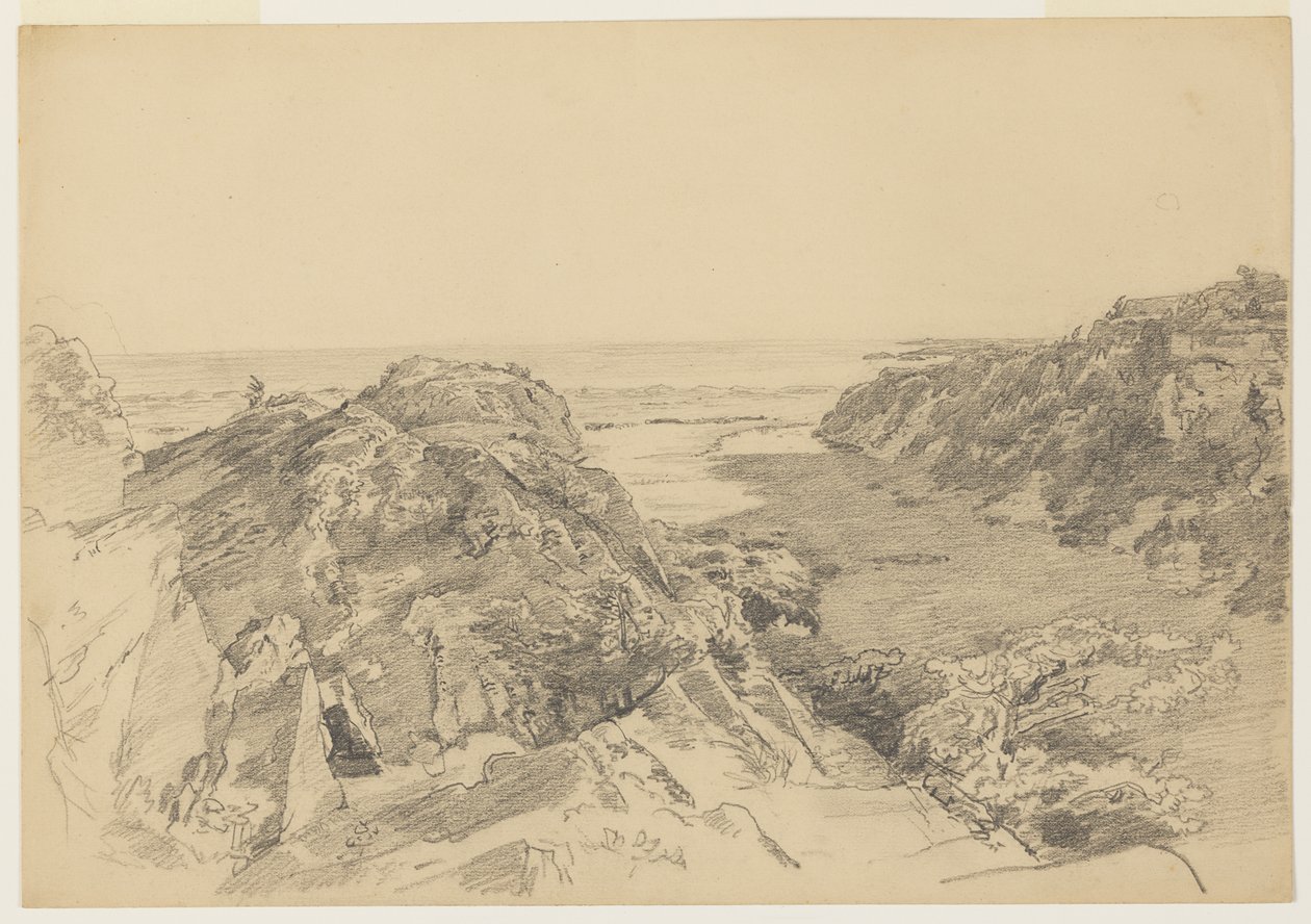 Tutkimus "From Paradise to Purgaatory, Newport" tekijältä William Trost Richards