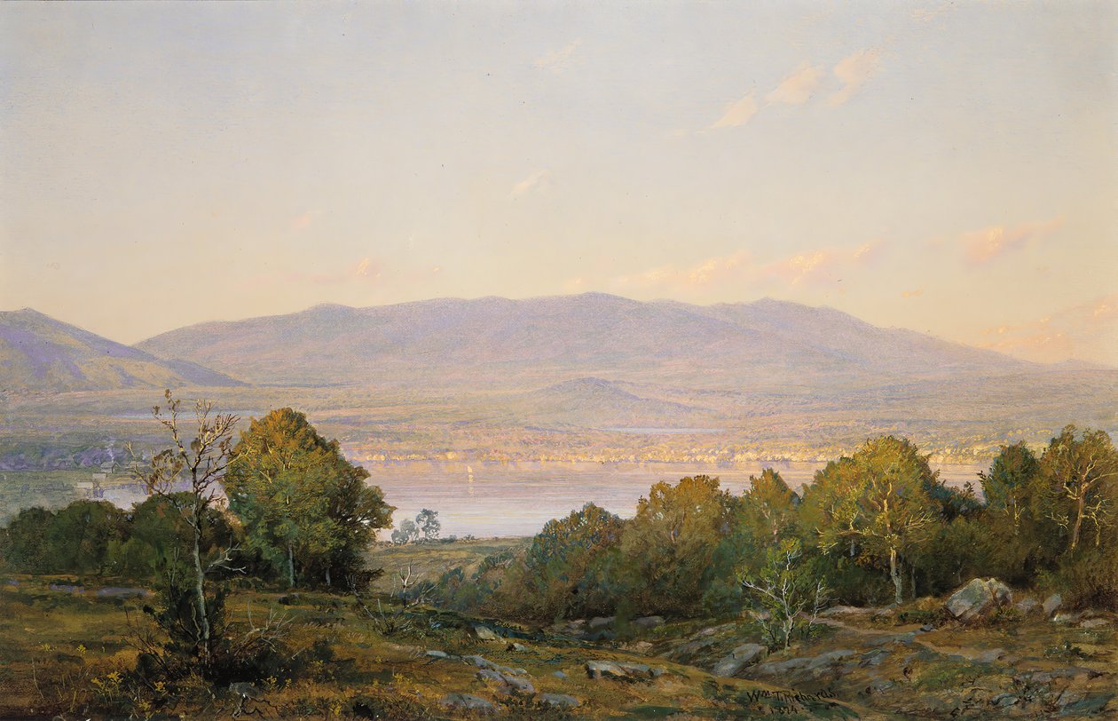 Auringonlasku Center Harborissa, New Hampshiressa, 1874. tekijältä William Trost Richards