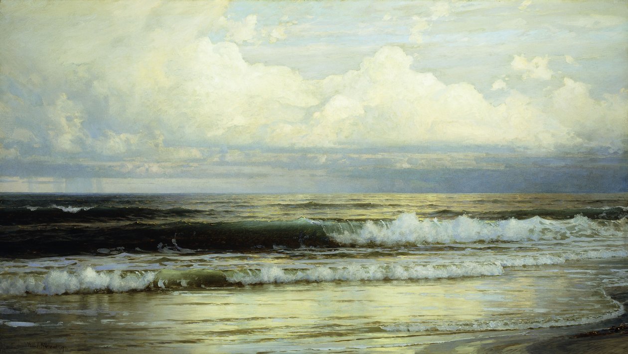 Auringon valaisemat pilvet ja meri, 1897 tekijältä William Trost Richards