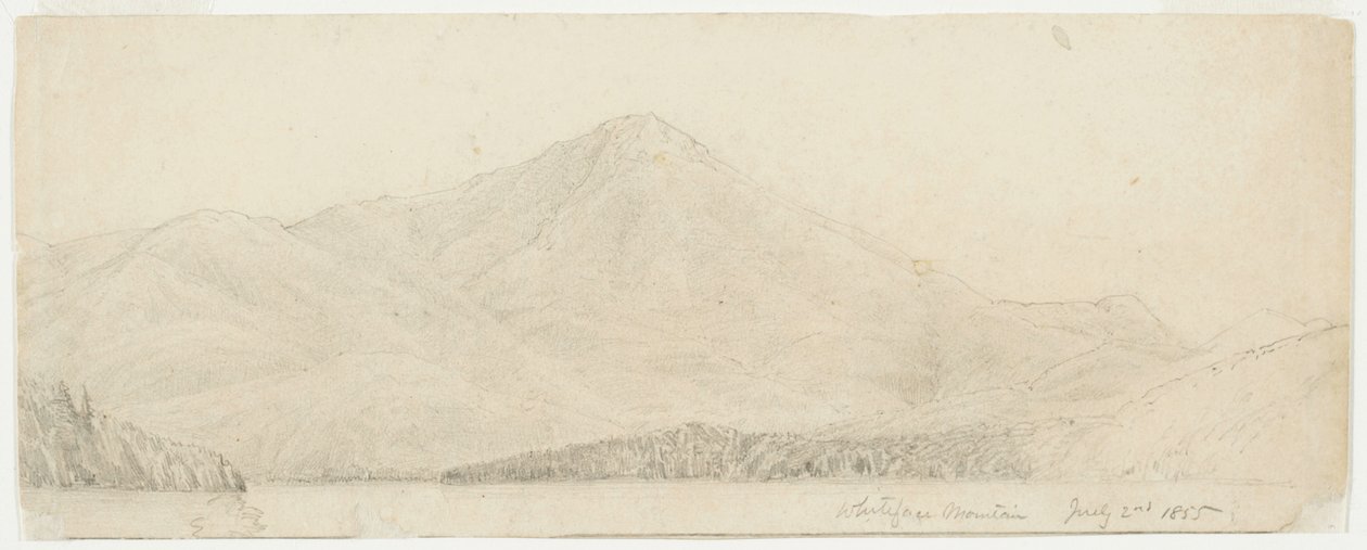 Whiteface Mountain, 1855 (grafiitti kiillotetulla kudospaperilla) tekijältä William Trost Richards