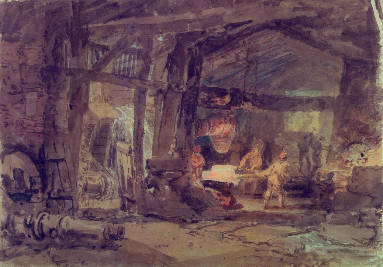 Das Innere einer Eisengießerei tekijältä Joseph Mallord William Turner