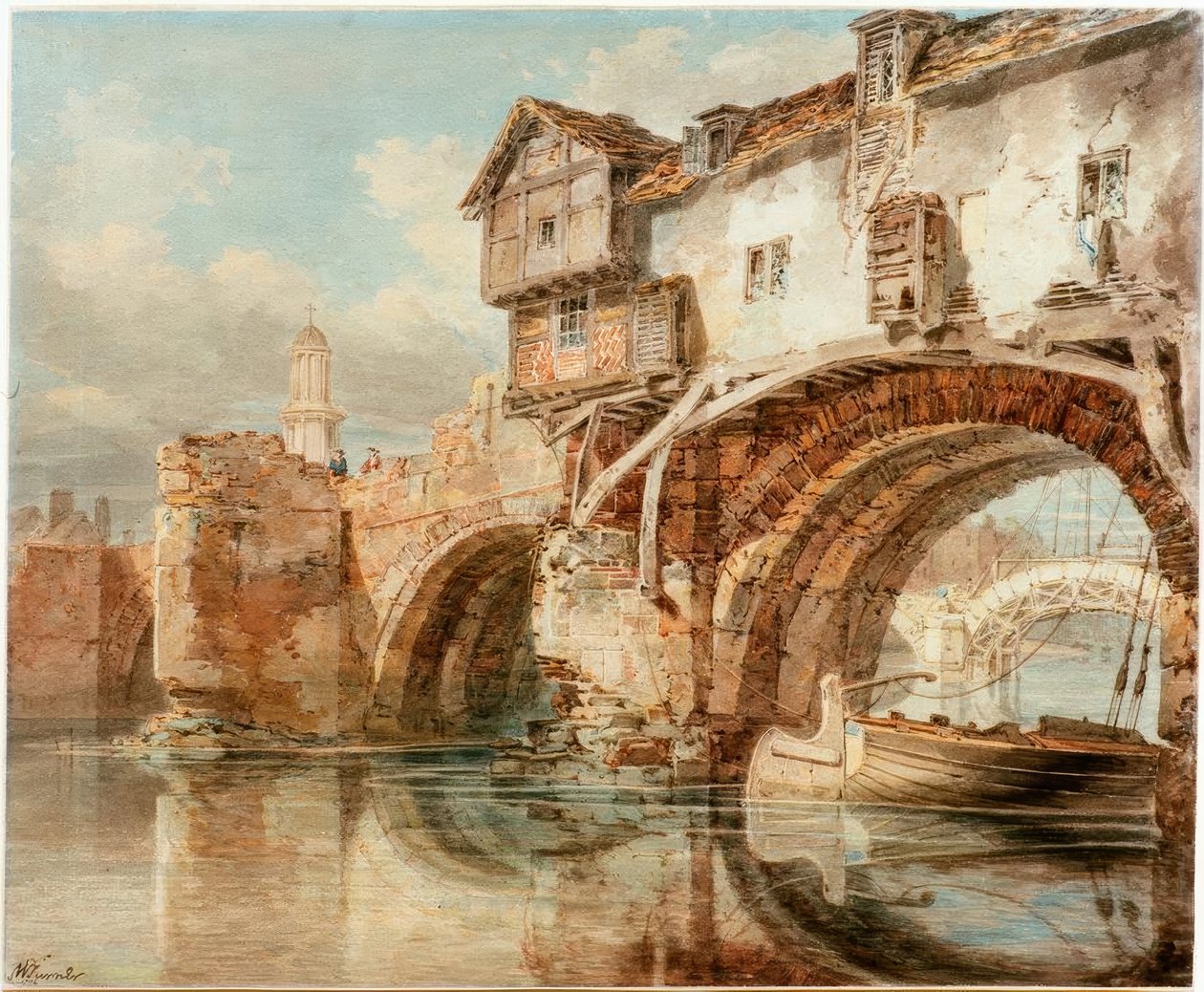 Die Old Welsh Bridge Shrewsburyssa tekijältä Joseph Mallord William Turner