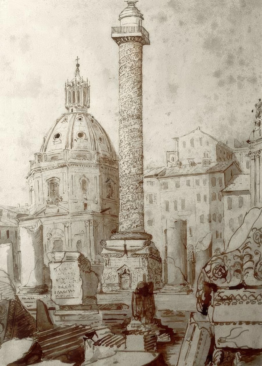 Die Trajanssäule in Rom tekijältä Joseph Mallord William Turner