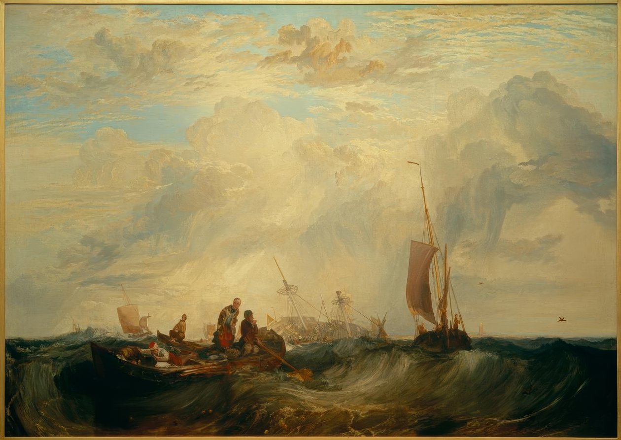 Meusen sisäänkäynti: Orange-Merchant on the Bar, Going to Pieces tekijältä Joseph Mallord William Turner