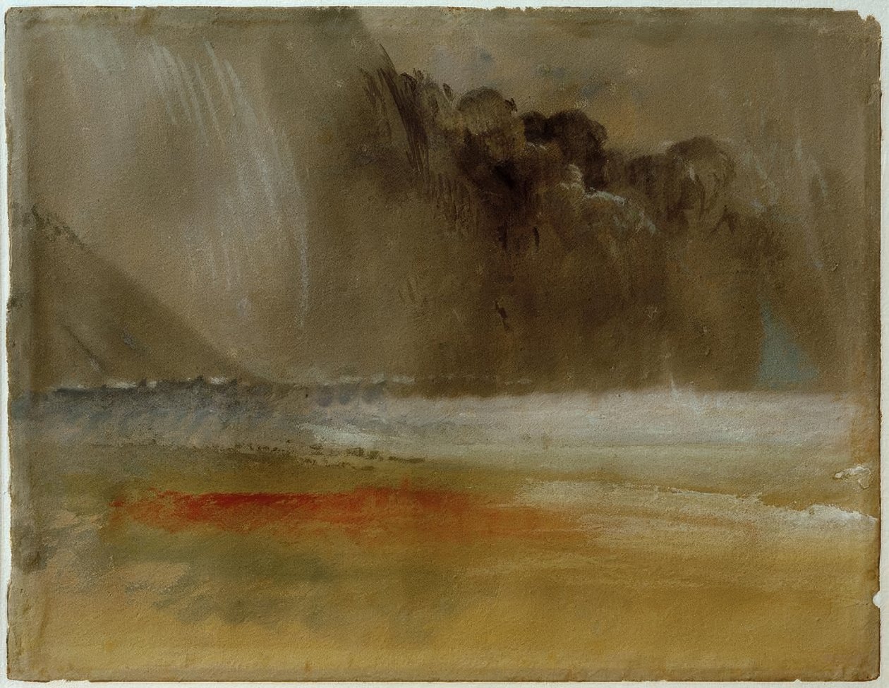 Kasattu ukkospilvi meren ja hiekan yllä tekijältä Joseph Mallord William Turner