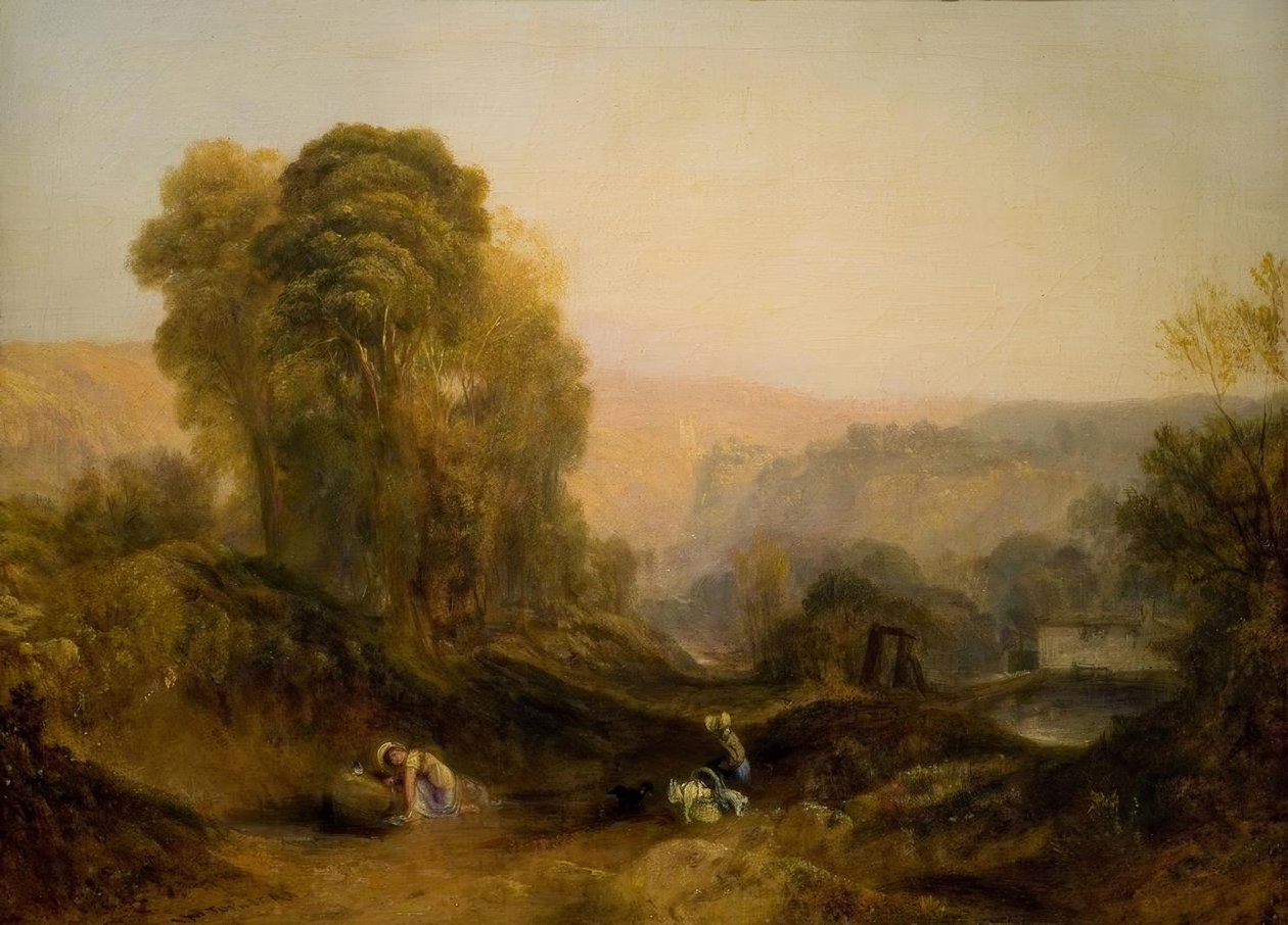 Maaseutu Derbyshiressä tekijältä Joseph Mallord William Turner