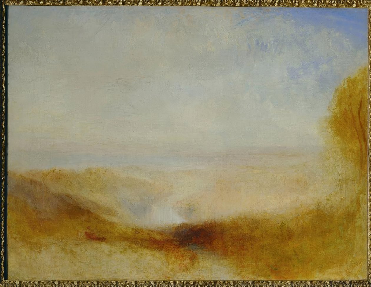 Landschaft mit Fluß und Bucht in der Ferne tekijältä Joseph Mallord William Turner