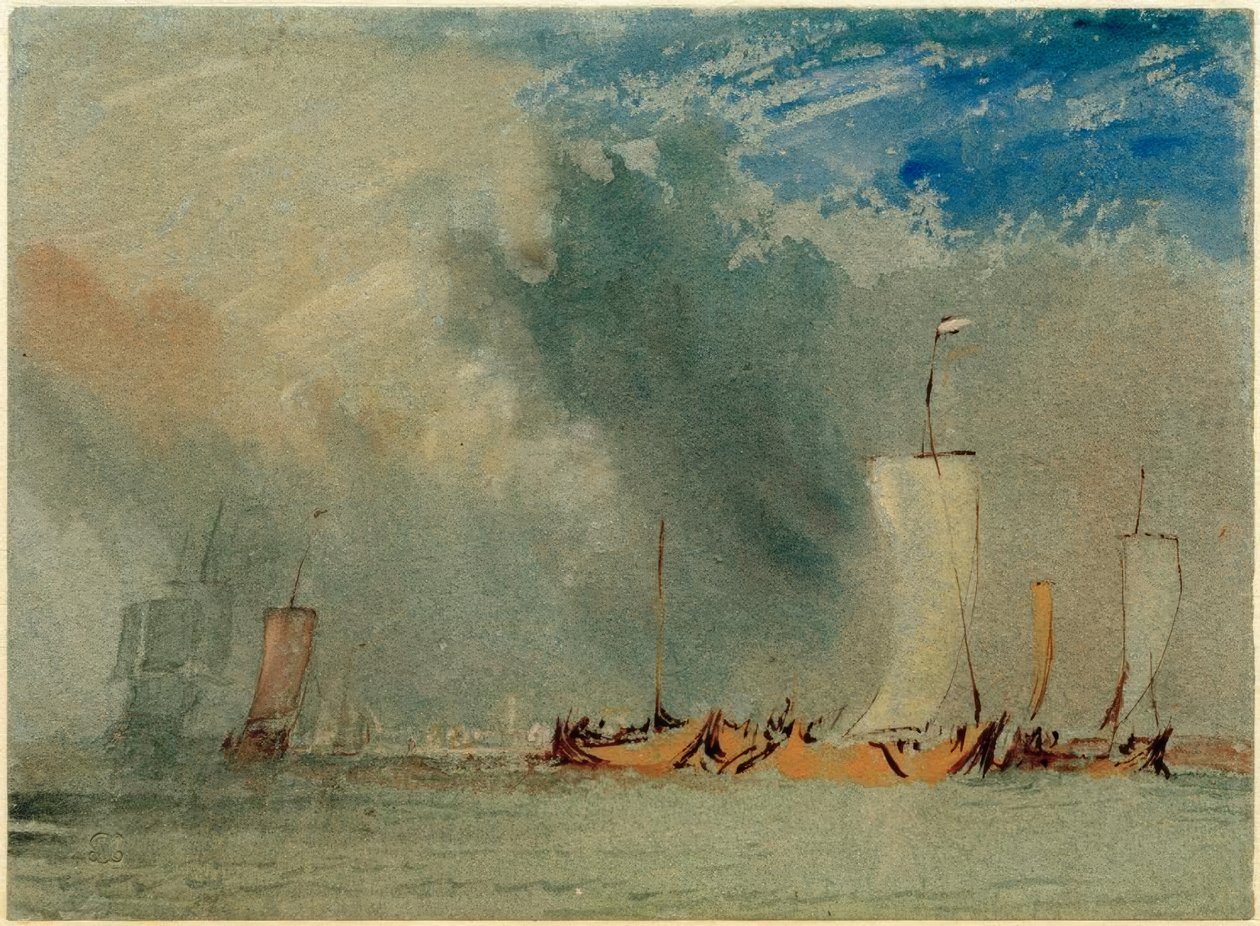 Nantesin lähellä: Loire-proomut tuulenpuuskassa tekijältä Joseph Mallord William Turner