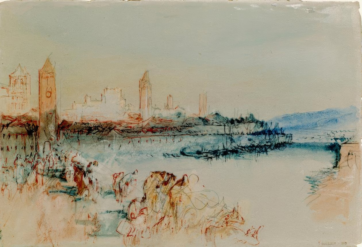 Regensburg sillalta katsottuna tekijältä Joseph Mallord William Turner