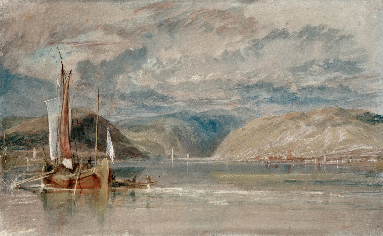 Rüdesheim, Blick auf das Binger Loch tekijältä Joseph Mallord William Turner
