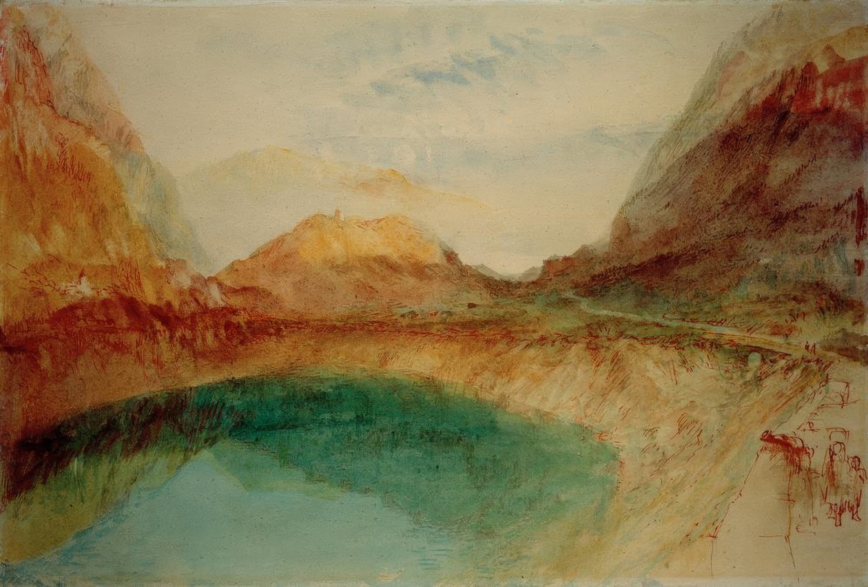Järvi Sveitsin vuoristossa tekijältä Joseph Mallord William Turner