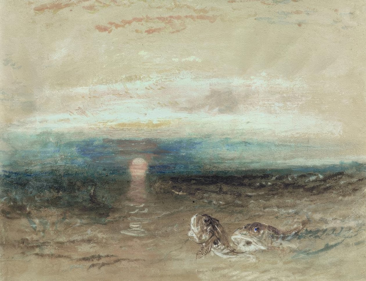 Auringonlasku meren ylle myrskyjen kanssa tekijältä Joseph Mallord William Turner