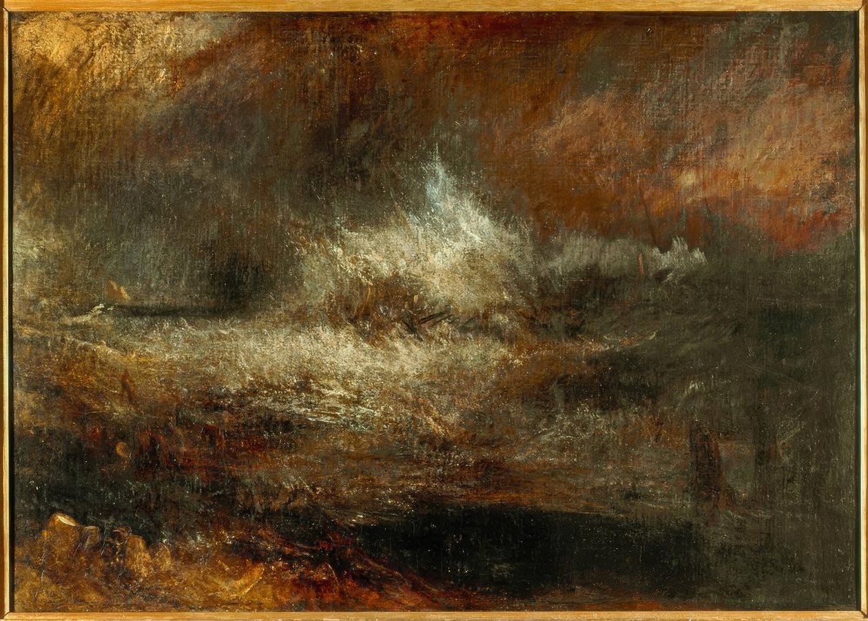 Myrskyinen meri ja palava hylky tekijältä Joseph Mallord William Turner