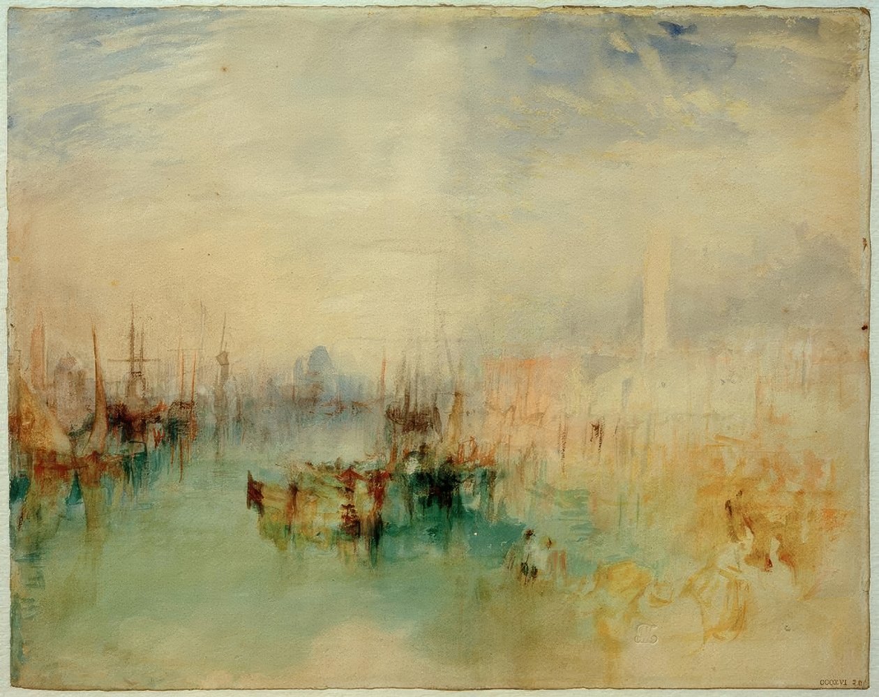 Venetsia: Toimitus Riva degli Schiavoni -kadulta lähellä Ponte dellArsenalea tekijältä Joseph Mallord William Turner