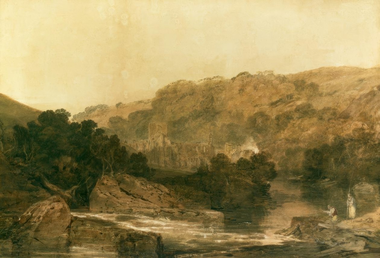 Näkymä Brinkburn Priorysta, Northumberlandista tekijältä Joseph Mallord William Turner