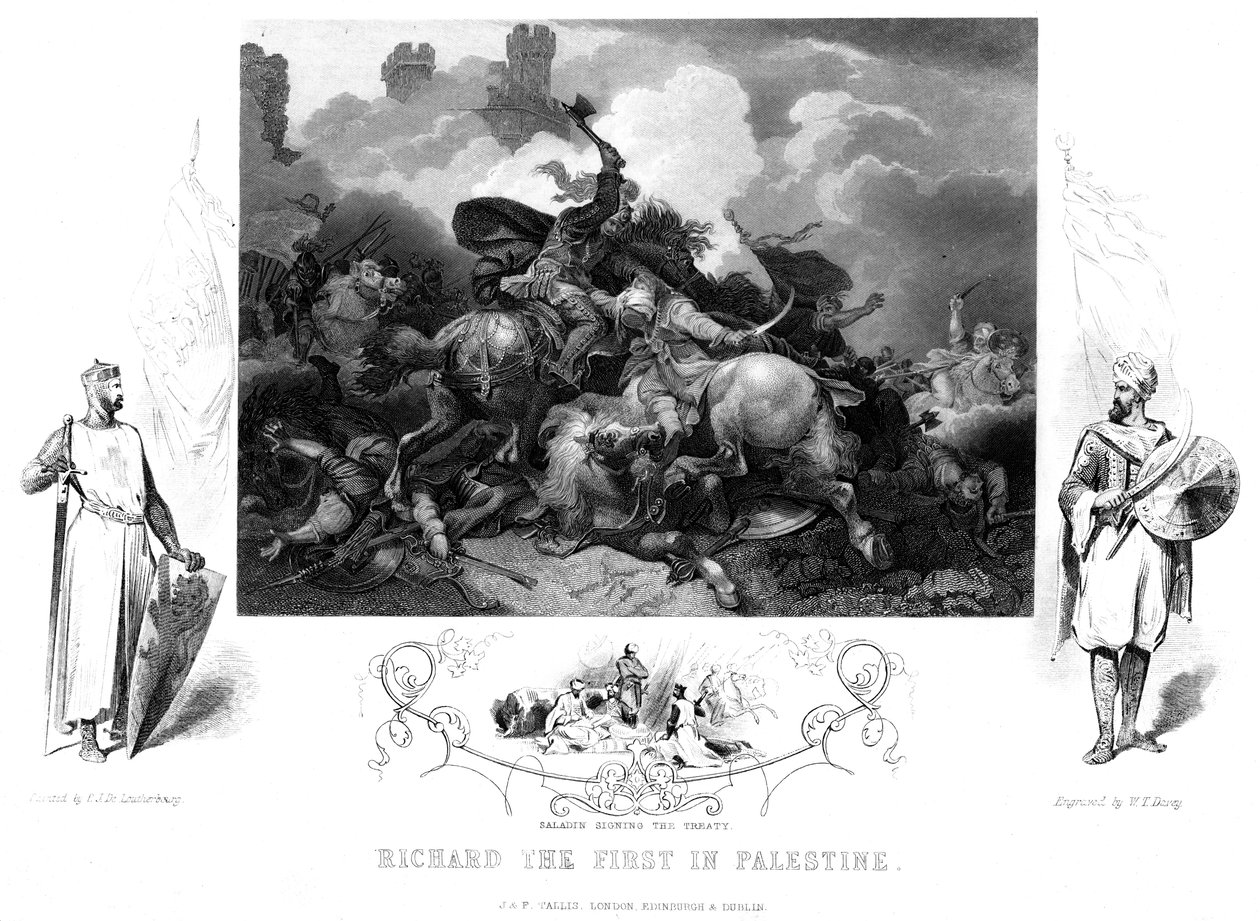 Kuningas Richard I 1157-119 Jaffan taistelussa 1192. tekijältä William Turner Davey