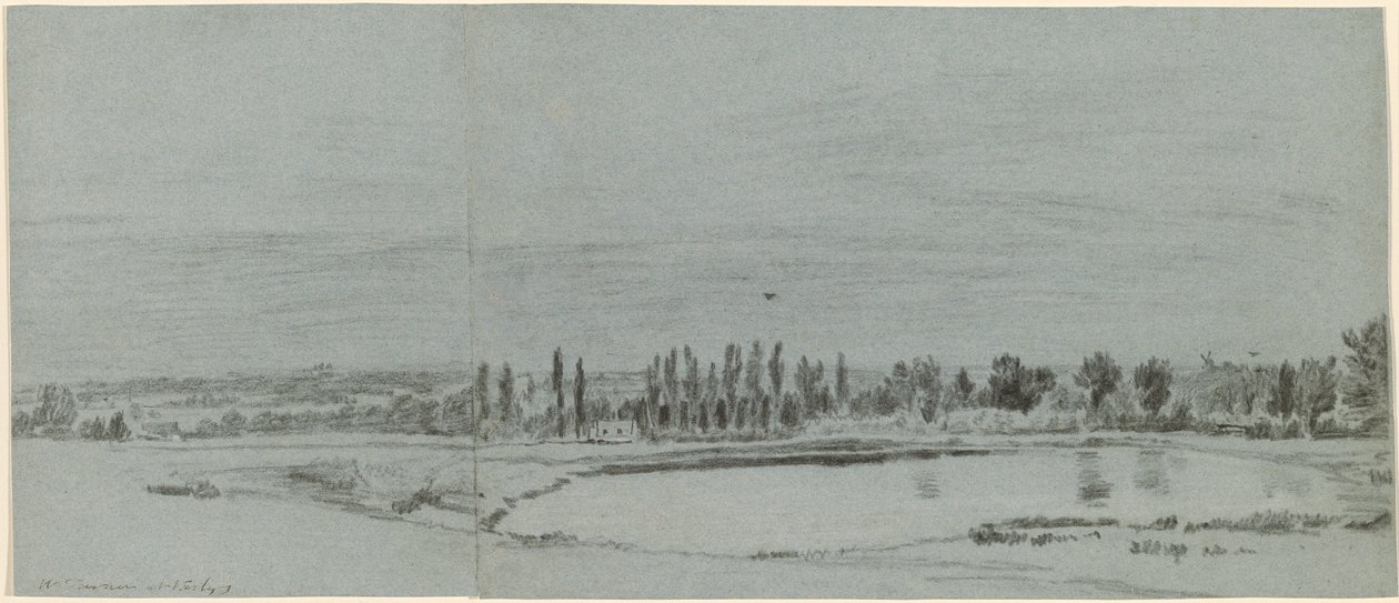 Laaja maisema lampineen tekijältä William Turner of Oxford