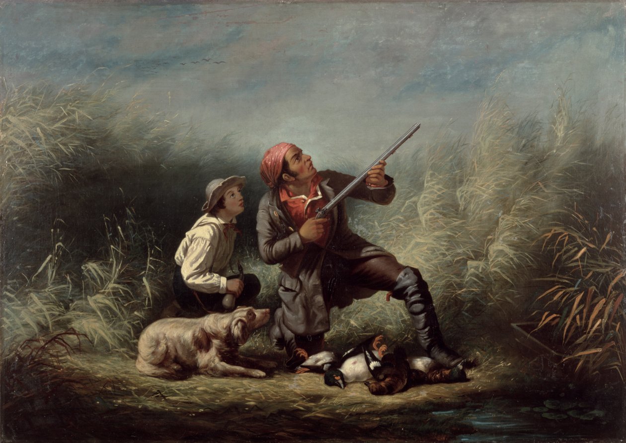 Siivellä, noin 1850 (öljy kankaalle). tekijältä William Tylee Ranney