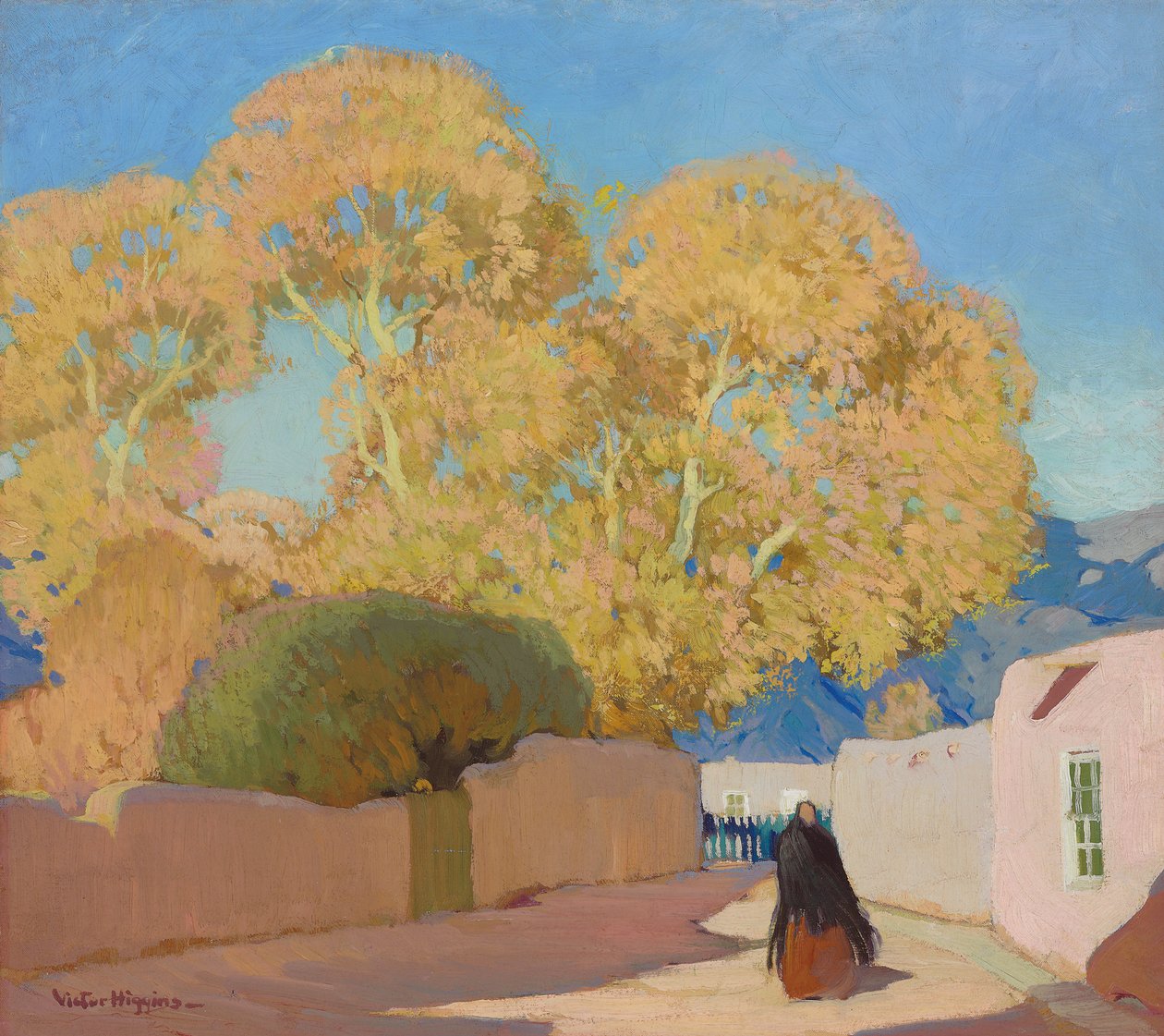 Canyon Drive, Santa Fe, n. 1914 (öljy kankaalle) tekijältä William Victor Higgins