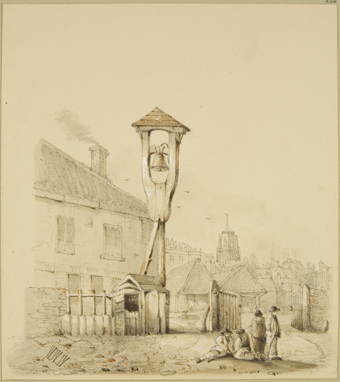 Telakka Harfordin sillan ja Bathurst Basinin välillä, n. 1830 (kynä ja akvarelli paperille) tekijältä William W. Wheatley
