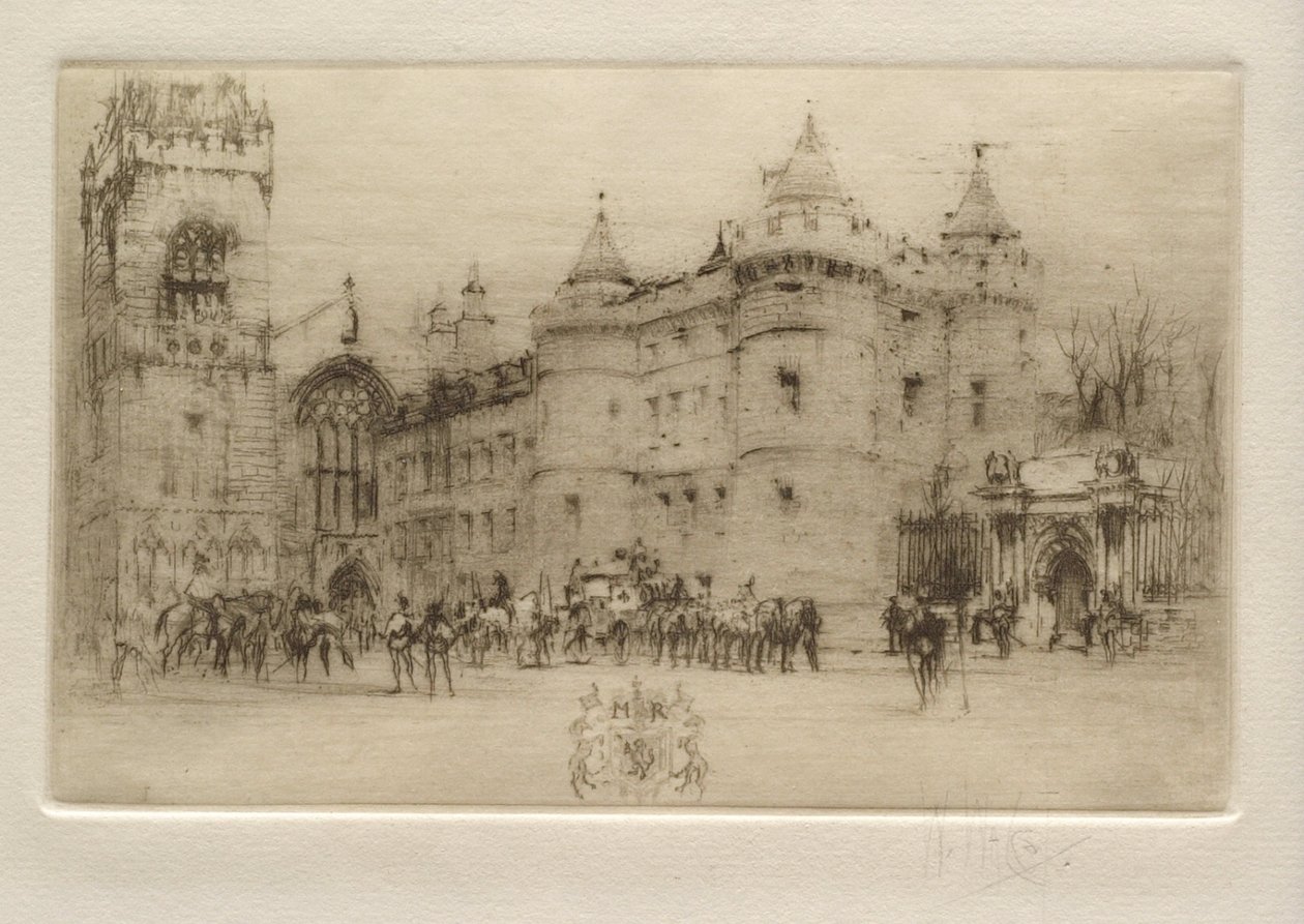 Holyroodin palatsi, Edinburgh (kuningatar Maria Stuart lähtee Holyroodin palatsista) tekijältä William Walcot