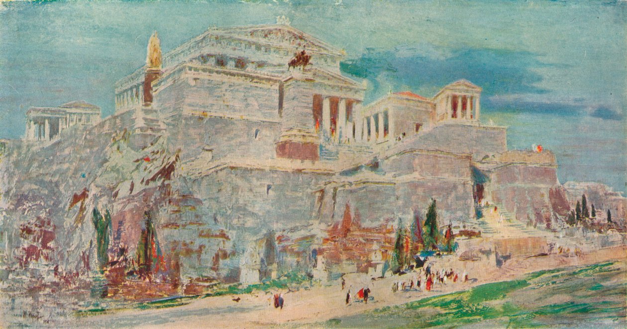 Akropolis, Ateena, roomalaisen restauroinnin jälkeen, vuodelta 1923. tekijältä William Walcot