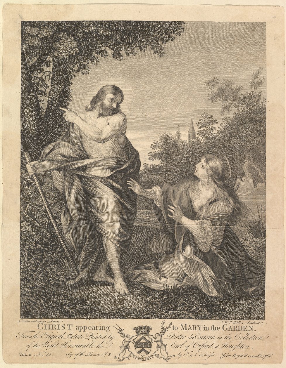 Kristus ilmestyy Marialle puutarhassa, ennen vuotta 1766. tekijältä William Walker