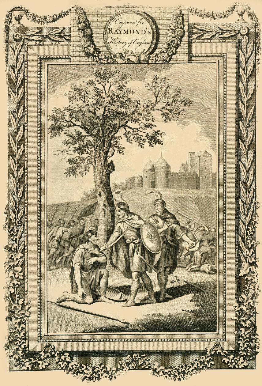 Kuningas Athelstan pelastaa isänsä, Edward vanhimman, hengen..., vuodelta 1786. tekijältä William Walker