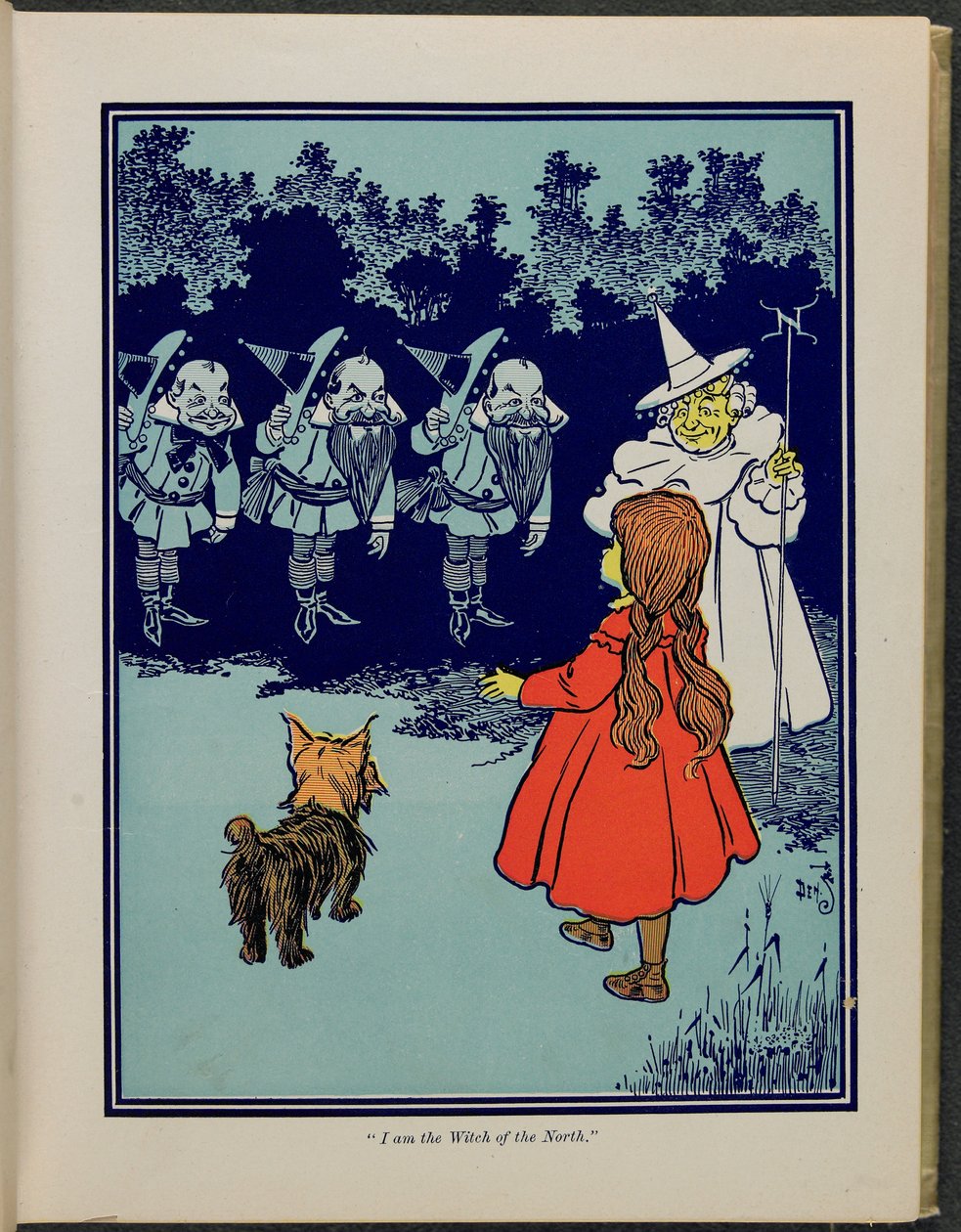"Minä olen Pohjoisen noita", kuvitus Lyman Frank Baumin teoksesta "Ihmeellinen velho Oz". tekijältä William Wallace Denslow