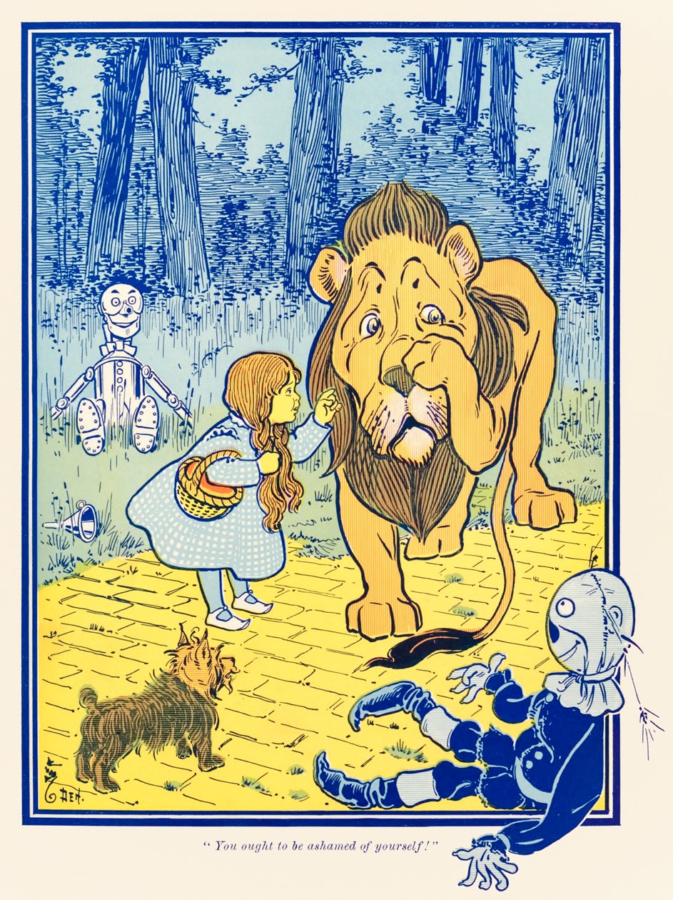 ?Sinun pitäisi hävetä itseään!? The Wonderful Wizard of Oz? kirjoittanut L. Frank Baum tekijältä William Wallace Denslow