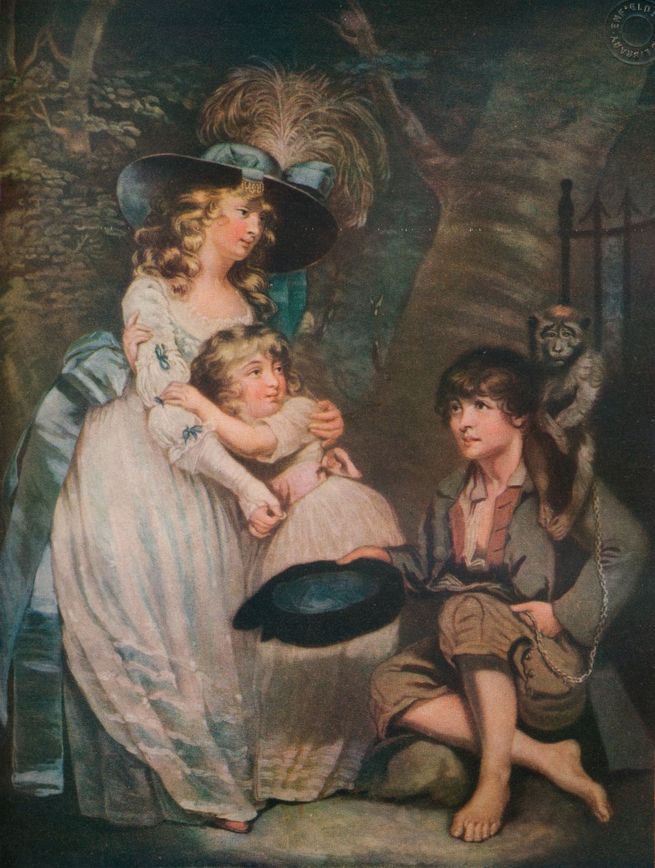 Nuori nainen kannustaa matalaa koomikkoa, c1786-1826, 1919 tekijältä William Ward