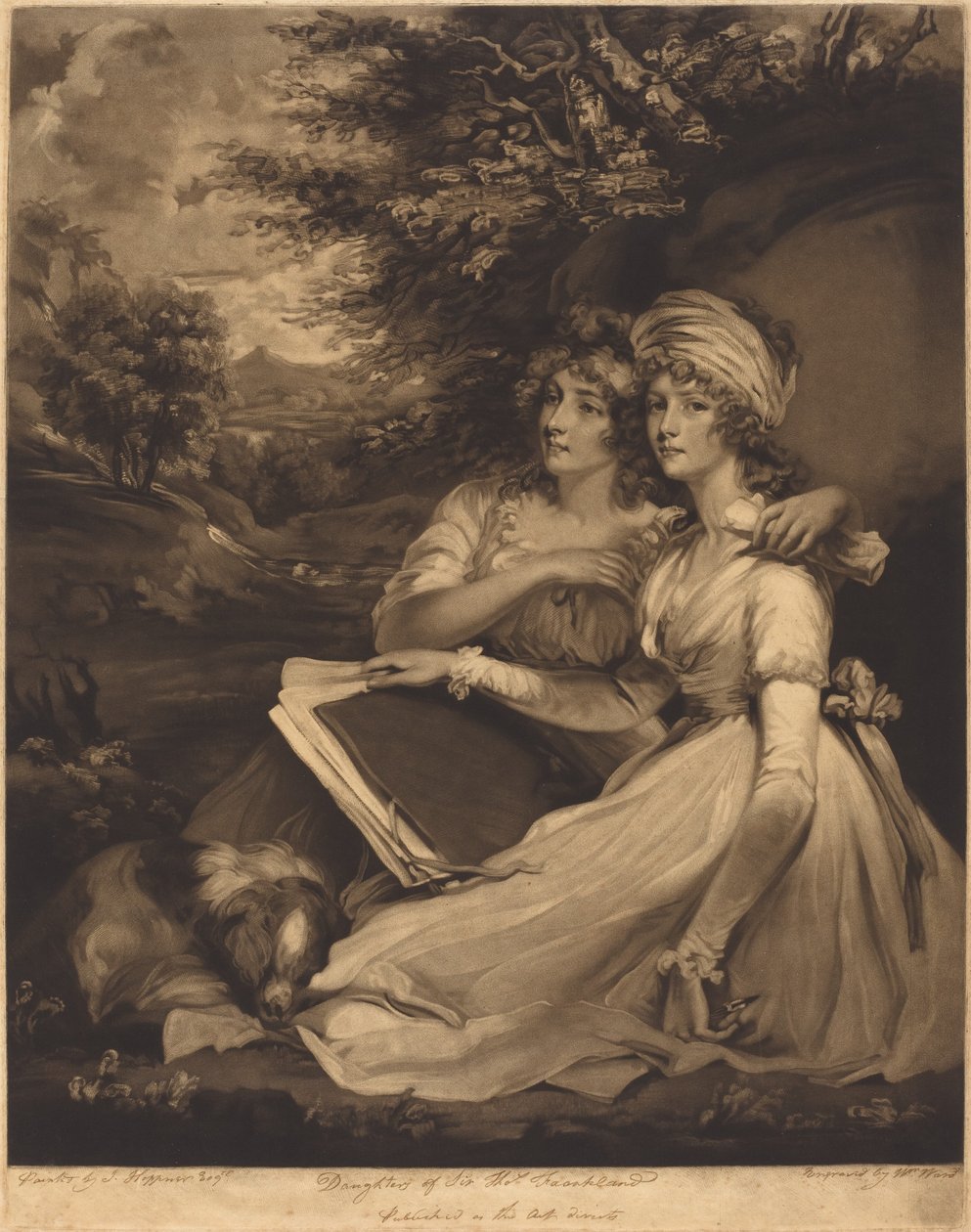 Sir Thomas Franklandin tyttäret tekijältä William Ward after John Hoppner