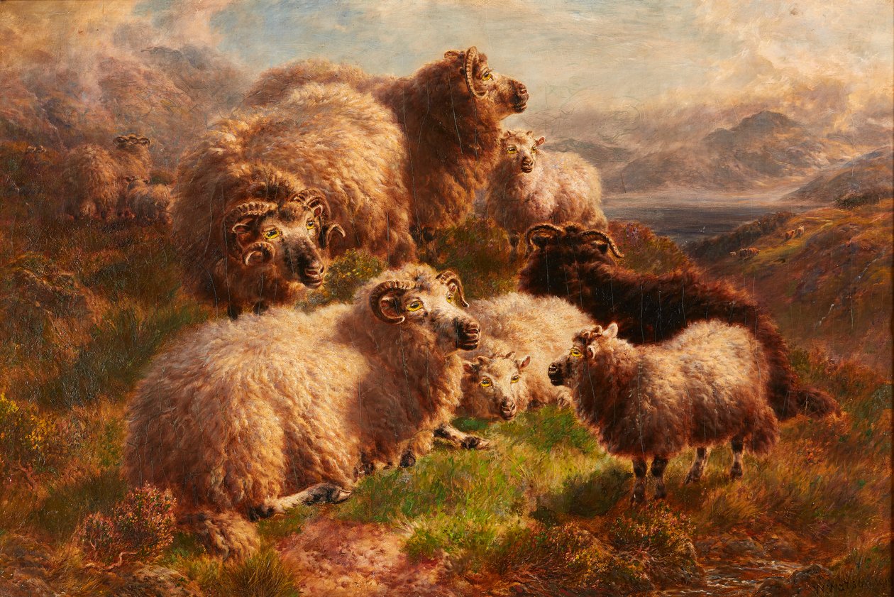 Evening on the Hills, Loch Tay, Perthshire (öljy kankaalle) tekijältä William Watson