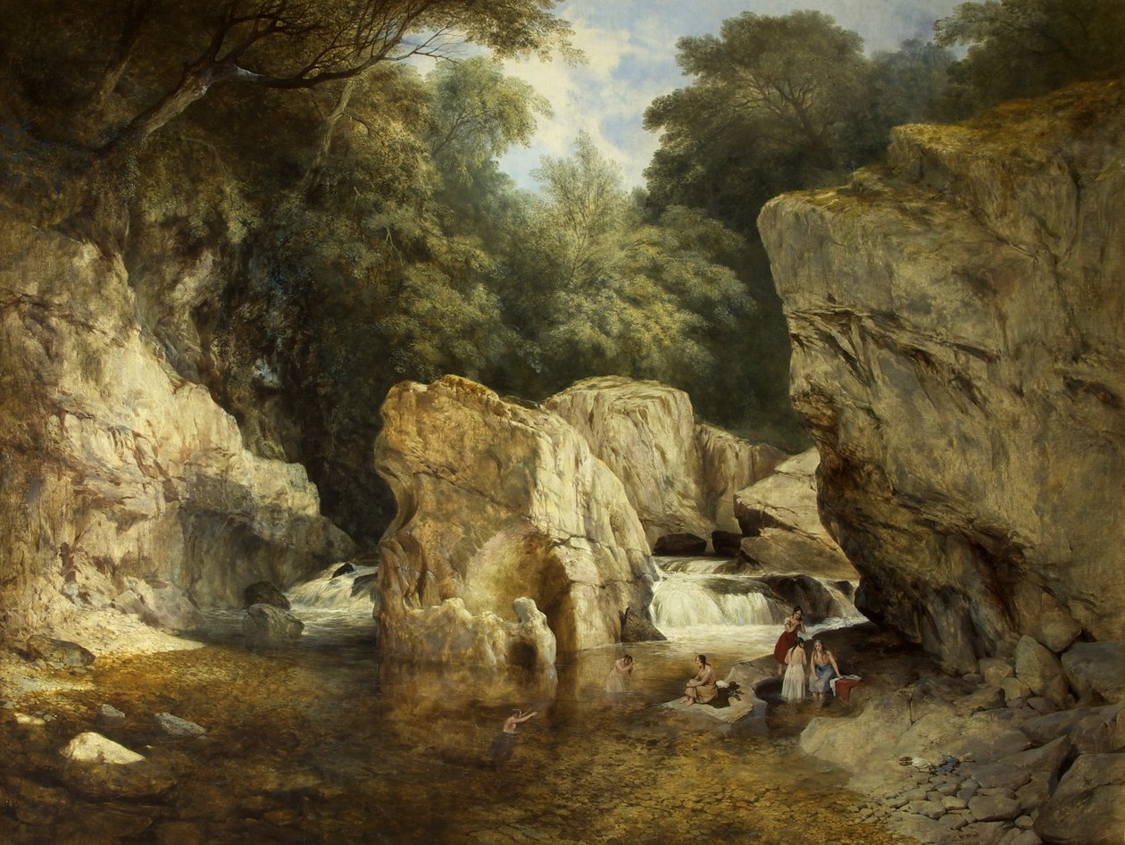 Kohtaus Pohjois-Walesissa, n. 1846 (öljy kankaalle) tekijältä William West