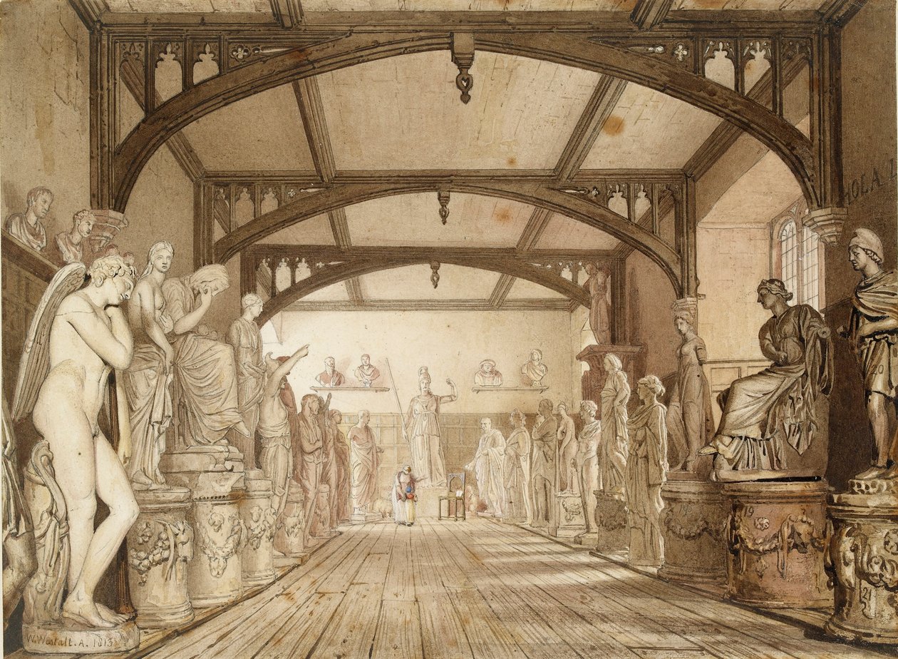 Sculpture Gallery in the Examination Schools, Oxford, 1813 tekijältä William Westall