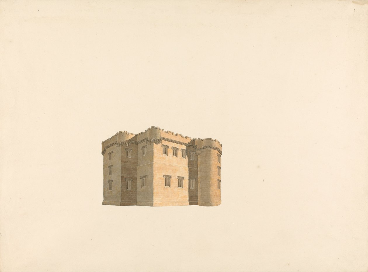Cluny Castle, Aberdeenshire, Skotlanti: Perspektiivi tekijältä William Wilkins