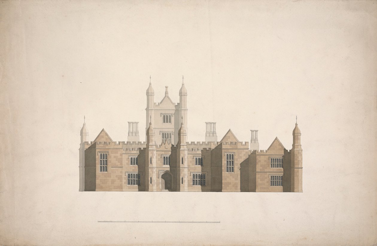 Elevação de um projeto proposto para Cambridge Collegesfinlandês tekijältä William Wilkins