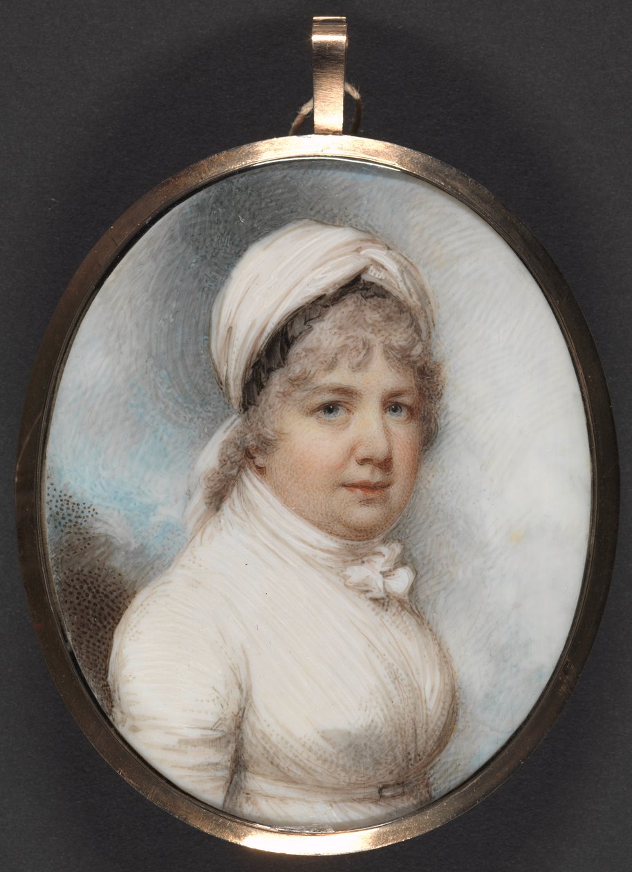 Rouva Ellen Devis (1746-1820) (wc ja vartaloväri norsunluun päällä) tekijältä William Wood