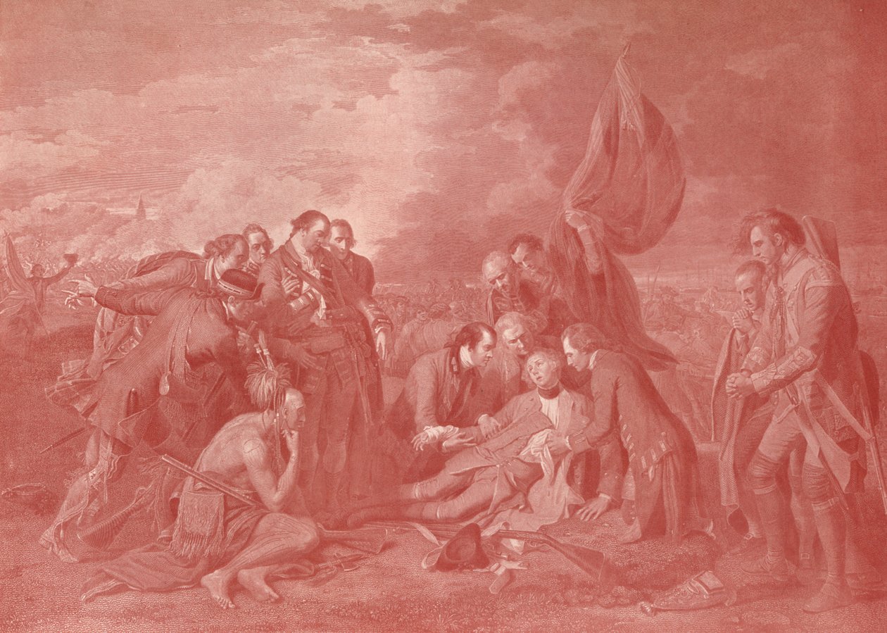Kenraali Wolfen kuolema, n. 1776 1909 tekijältä William Woollett