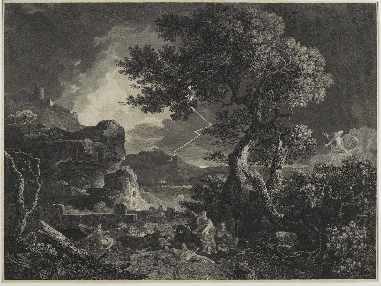 Nioben lasten tuhoaminen, 1761 tekijältä William Woollett