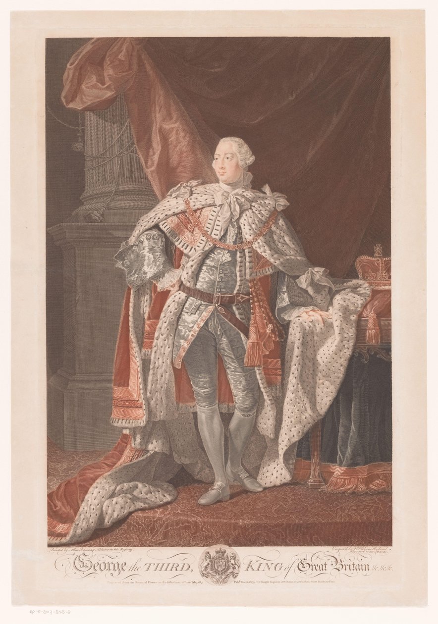 Yhdistyneen kuningaskunnan George III:n muotokuva George Kolmas, Ison-Britannian kuningas (otsikko esineessä) tekijältä William Wynne Ryland