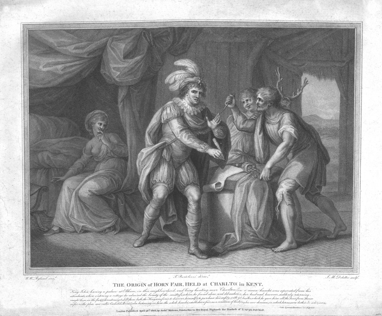 The Origin of Horn Fair, pidettiin Charltonissa Kentissä, vuonna 1803 tekijältä William Wynne Ryland