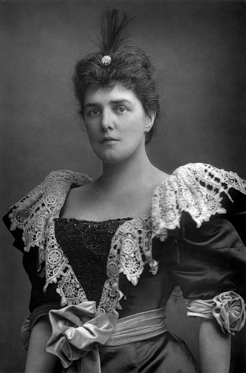 Lady Randolph Churchill 1854-1921, amerikkalaisen yhteiskunnan kauneus, 1893. tekijältä William and Daniel Downey
