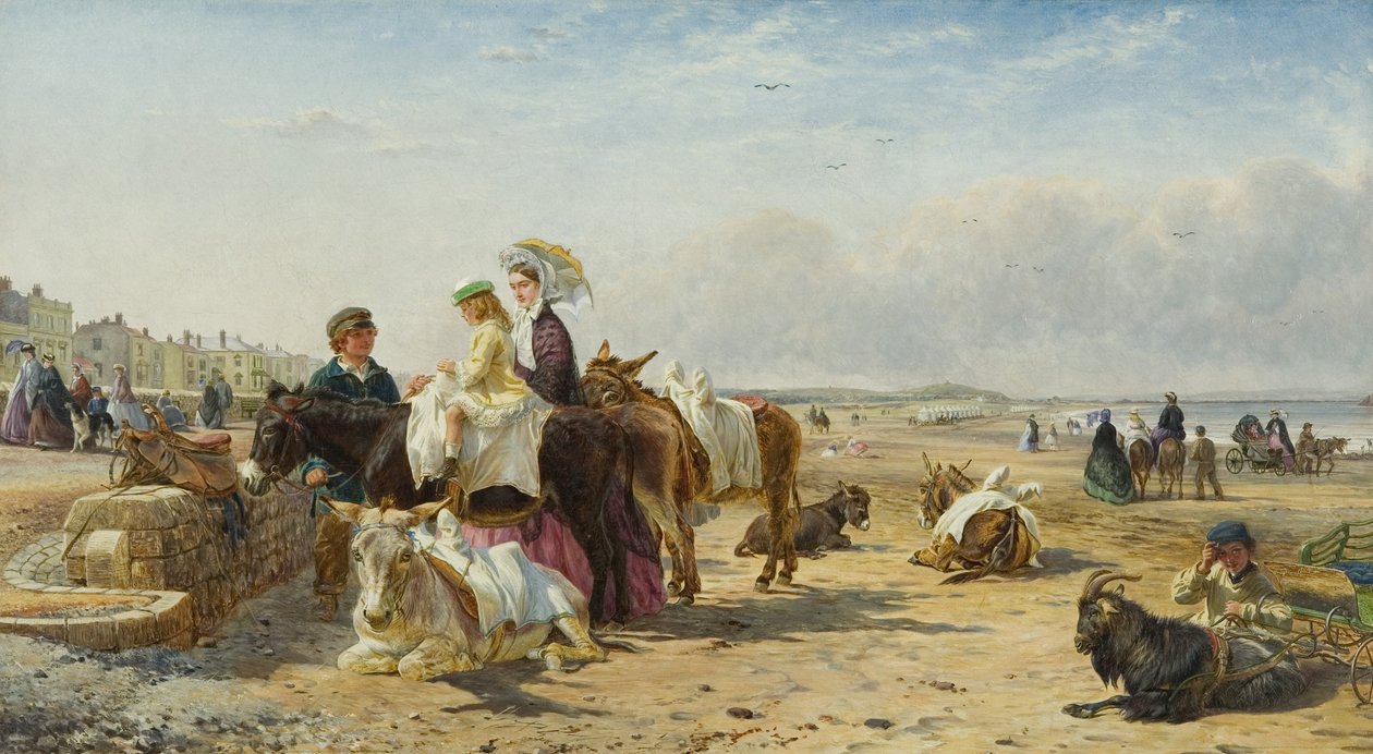 Weston Sands vuonna 1864 (öljy kankaalle) tekijältä William and Havell Edmund Hopkins