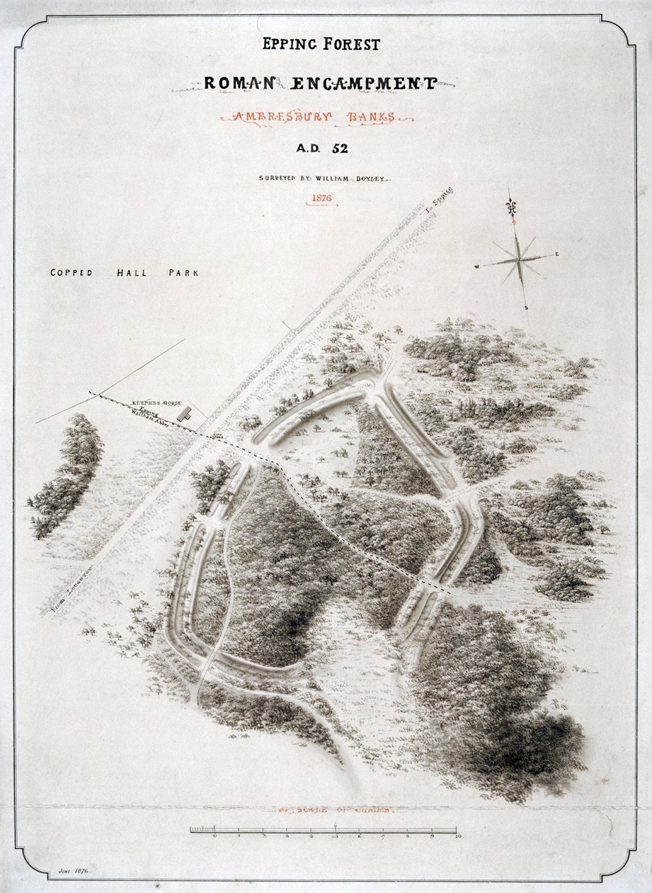 Roomalainen leiri Epping Forestissa, Essexissä, 1876 tekijältä William d