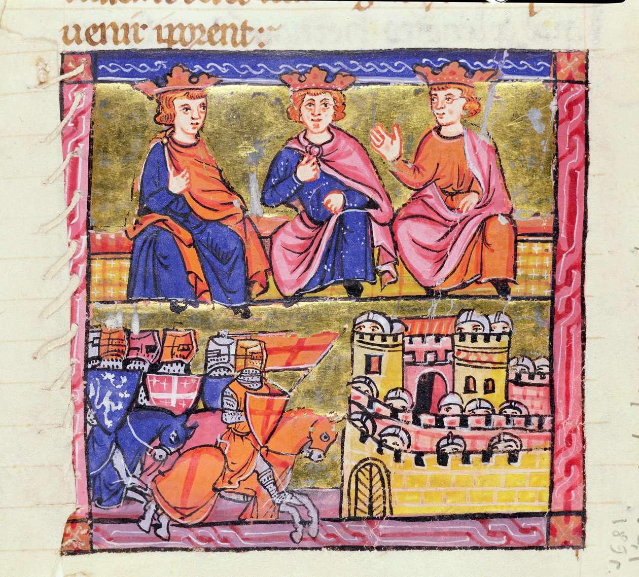 Ms 828 f.189r Council of Acre ja Damaskuksen piiritys, toinen ristiretki, "Histoire d