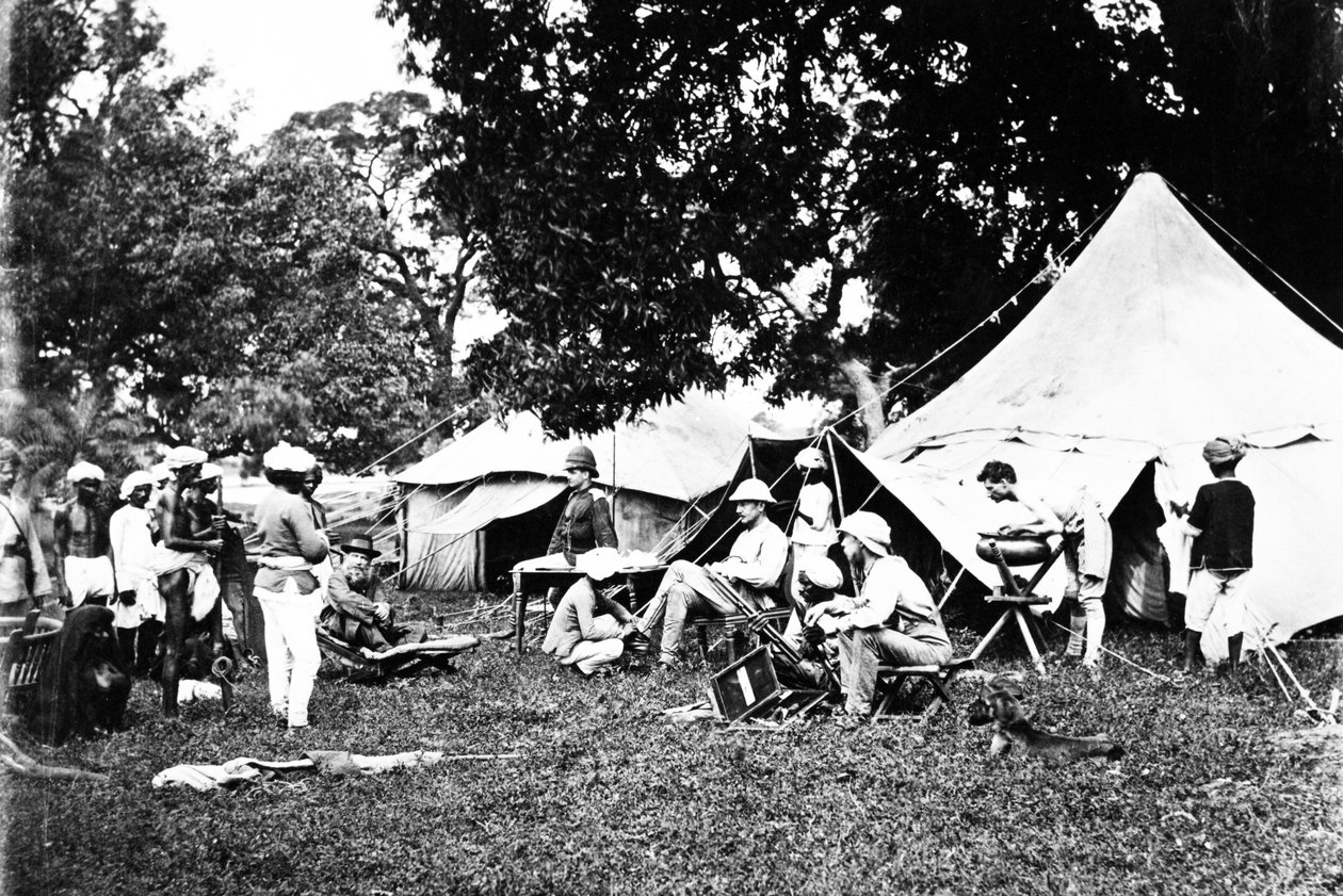 Brittiläisen intiaaniarmeijan leiri, noin 1860-luku tekijältä Willoughby Wallace Hooper