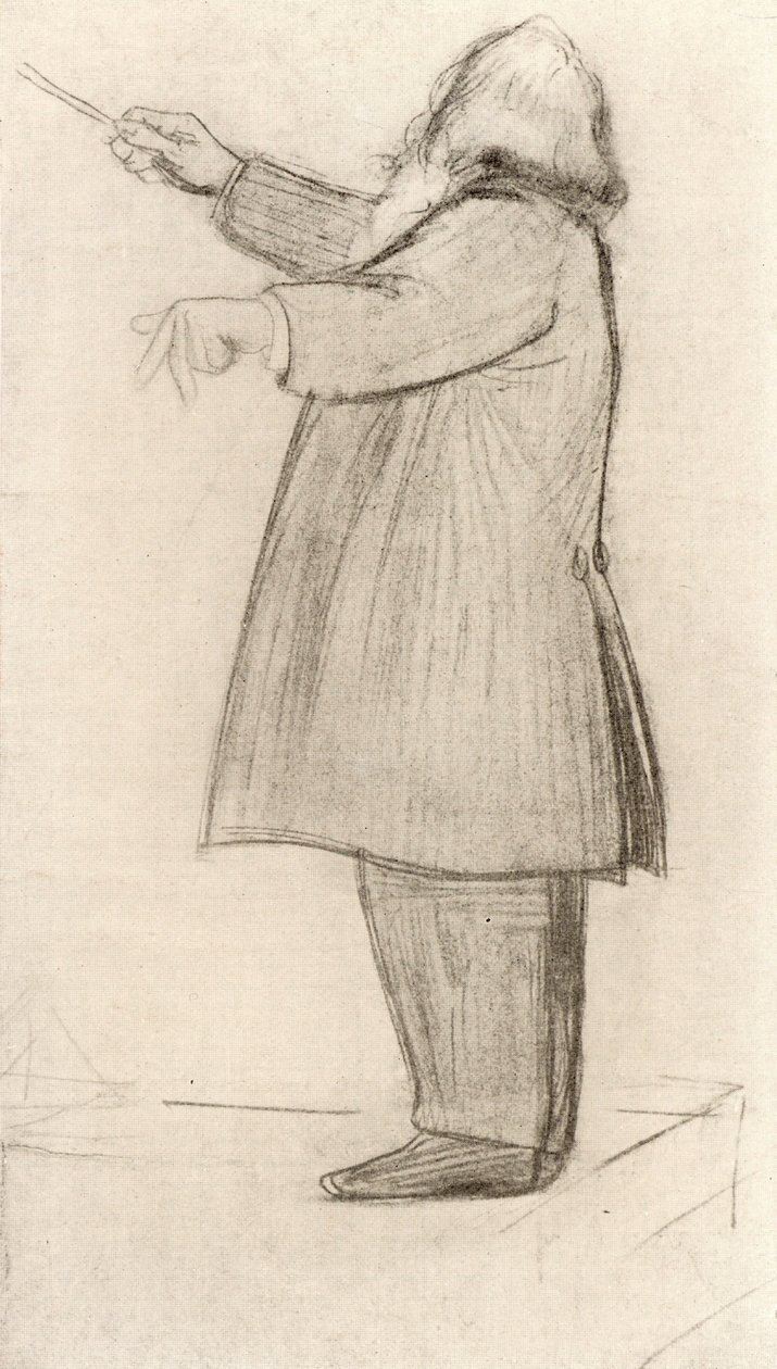 Johannes Brahms (1833-1897) saksalainen säveltäjä, kapellimestari (piirustus) tekijältä Willy von Beckerath